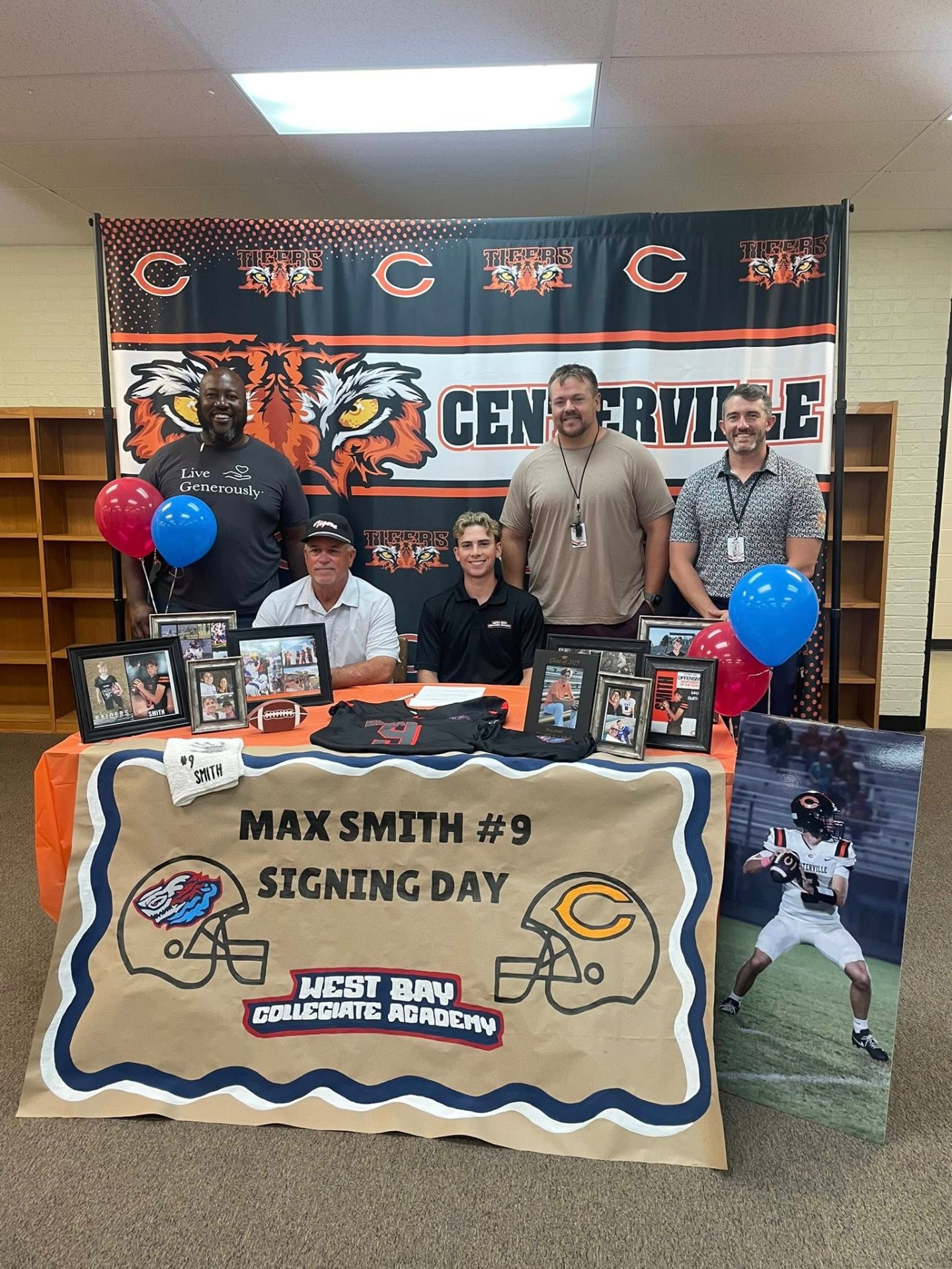 Max Smith Signing Day with TSP coaches and Centerville community